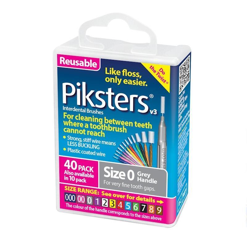 Piksters Interdental Brushes Grey Size 0 40pk