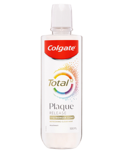 Colgate Total Plaque Release Refreshing Clear Mint Mouthwash 500mL