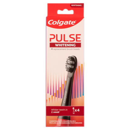 Colgate Pulse Whitening Electric Toothbrush Replacement Brush Head Refills 4 Pack