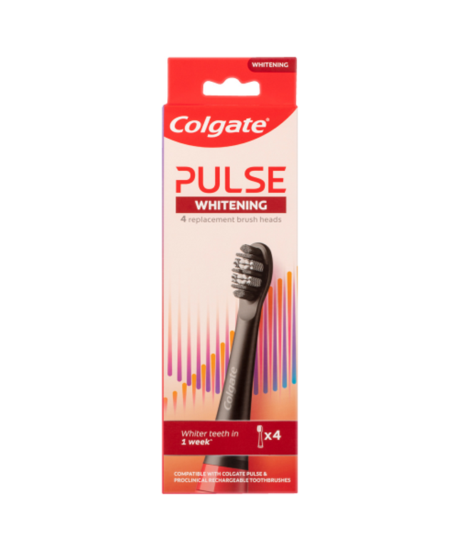 Colgate Pulse Whitening Electric Toothbrush Replacement Brush Head Refills 4 Pack