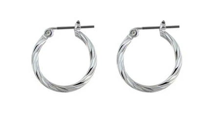 19mm Twist Hoop Rhodium