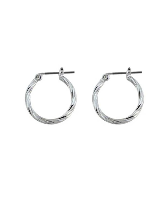 19mm Twist Hoop Rhodium