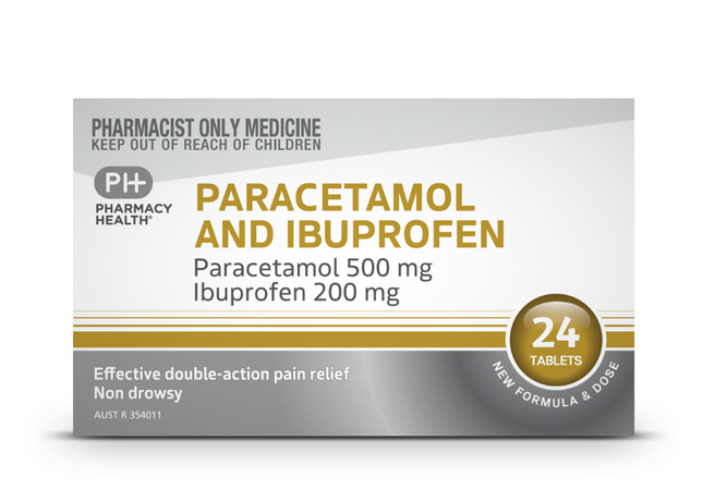 PHARMACY HEALTH Paracetamol 500mg & Ibuprofen 200mg 12 Tablets
