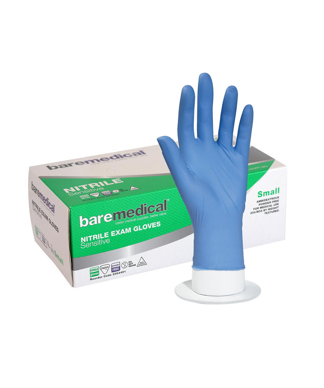 Bare Medical Nitrile Blue Glove Small - 200 Pack