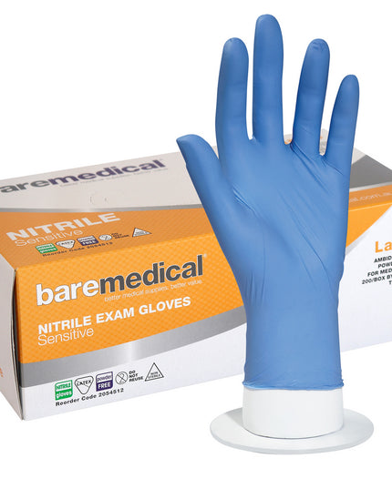 Bare Medical Nitrile Blue Glove Large - 200 Pack