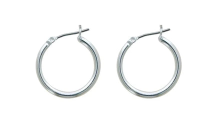 20mm Plain Hoop Rhodium