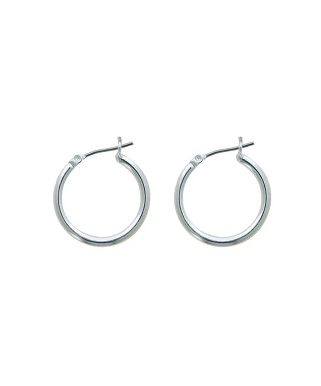 20mm Plain Hoop Rhodium