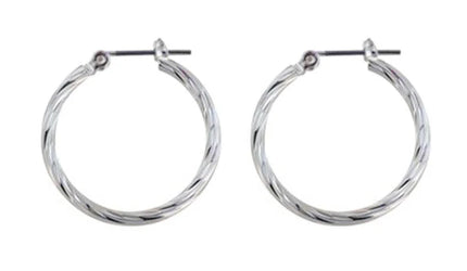 25mm Twist Hoop Rhodium