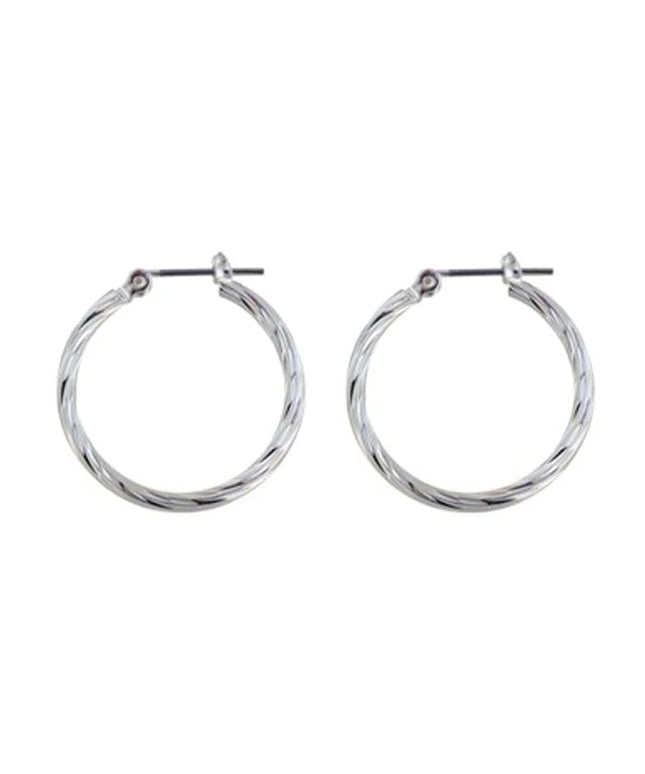 25mm Twist Hoop Rhodium