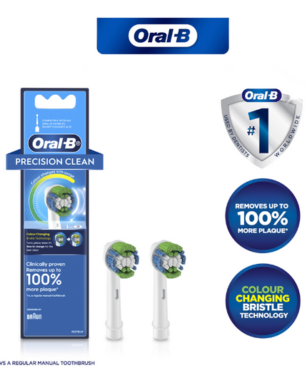 Oral-B Precision Clean Electric Toothbrush Refills 2 Pack