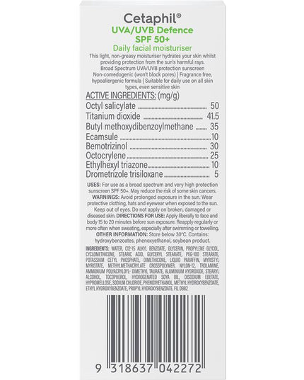 Cetaphil UVA/UVB Defence SPF 50+ 50mL