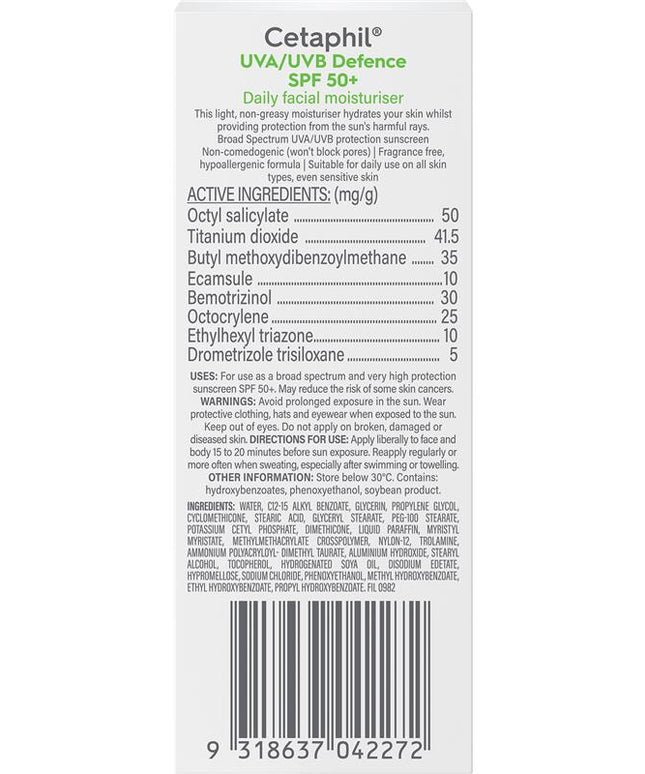 Cetaphil UVA/UVB Defence SPF 50+ 50mL