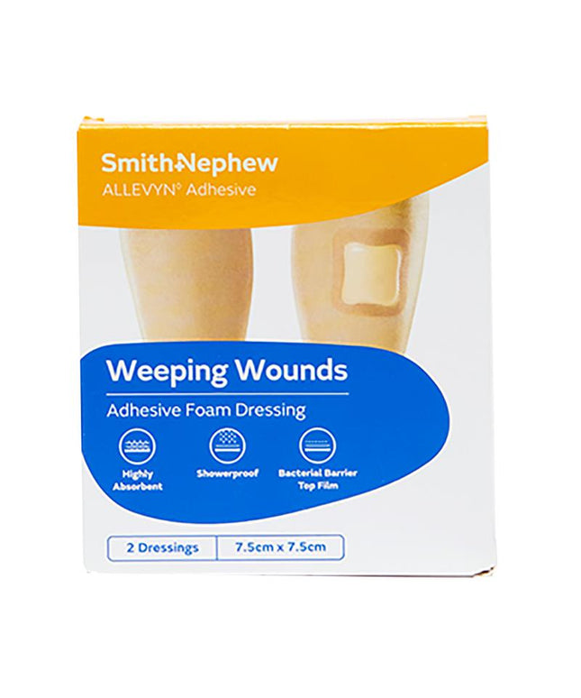 Allevyn Adhesive Foam Dressing 7.5cm x 7.5cm 2 Pack