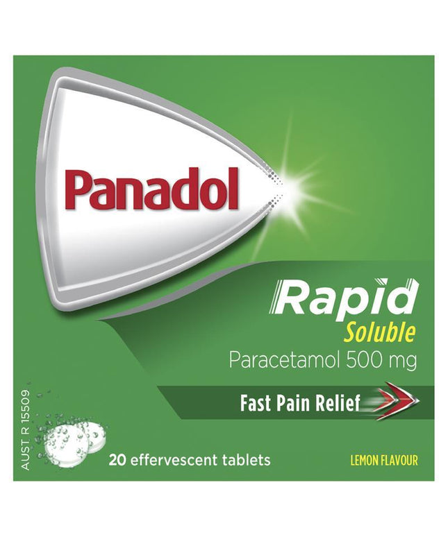 Panadol Rapid Soluble Paracetamol Pain Relief Tablets 500mg 20
