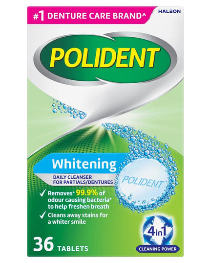 Polident Denture Cleanser Whitening Tablets 36