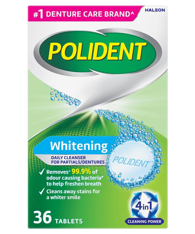 Polident Denture Cleanser Whitening Tablets 36