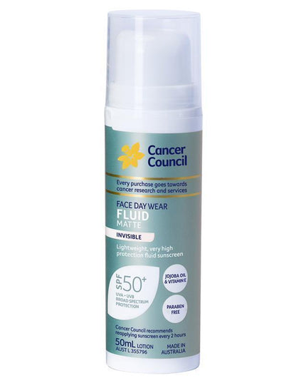 Cancer Council SPF 50+ Day Wear Face Fluid Matte Invisible 50ml