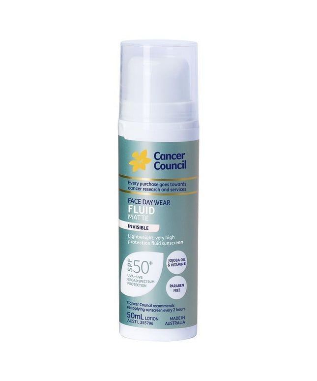 Cancer Council SPF 50+ Day Wear Face Fluid Matte Invisible 50ml