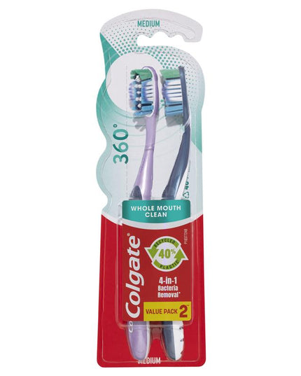 Colgate Toothbrush 360 Degree Medium Twin Pack