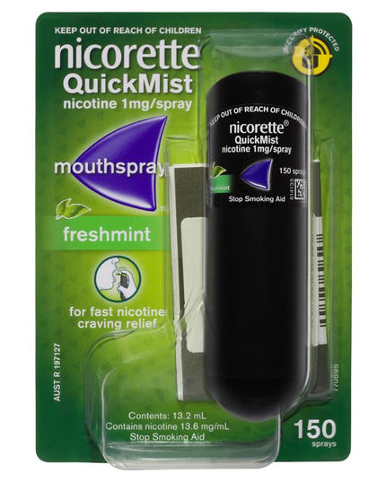Nicorette Quit Smoking QuickMist Nicotine Mouth Spray Freshmint 150 Pack