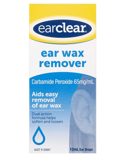 EarClear Ear Wax Remover Drops 12mL – Aids Easy Removal of Ear Wax