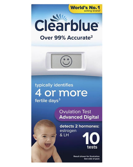 Clearblue Advanced Digital Ovulation Kit Test (Dual Hormone) 10 Pack