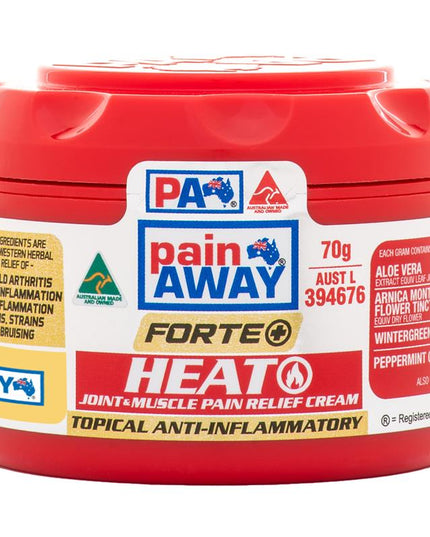 Pain Away Forte + Heat Joint & Muscle Pain Relief Cream 70g