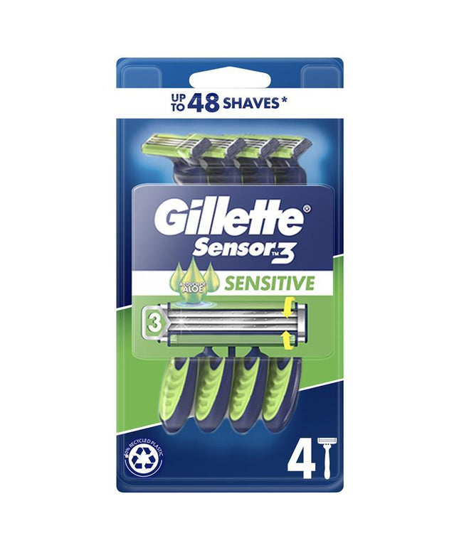 Gillette Sensor 3 Sensitive Disposables Male 4 Pack