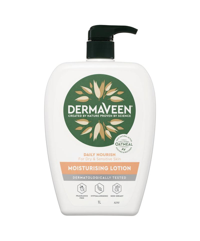 DermaVeen Daily Nourish Moisturising Lotion for Dry & Sensitive Skin 1L