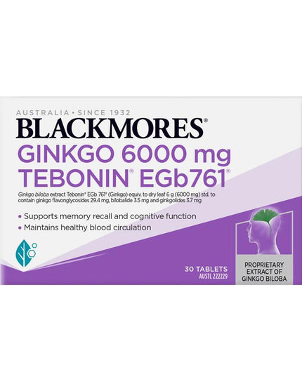 Blackmores Ginkgo 6000mg 30 Tablets