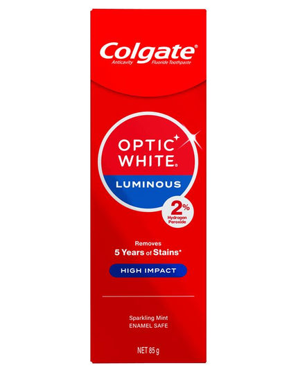 Colgate Toothpaste Optic White Luminous High Impact Teeth Whitening 85g