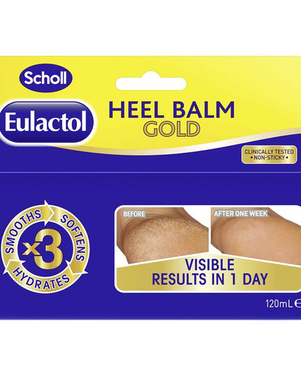 Scholl Eulactol Foot Heel Balm Gold 120ml - Rough Dry or Cracked Skin