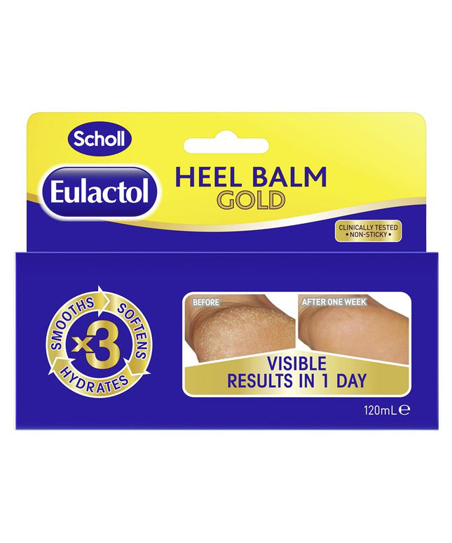 Scholl Eulactol Foot Heel Balm Gold 120ml - Rough Dry or Cracked Skin