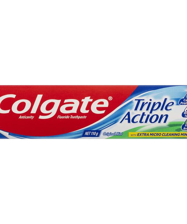 Colgate Toothpaste Triple Action Cavity Protection Fluoride Original Mint 110g