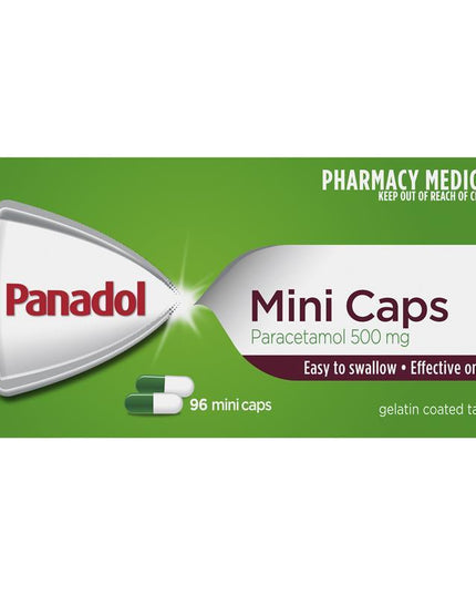 Panadol Mini Caps for Pain Relief Paracetamol 500mg 96