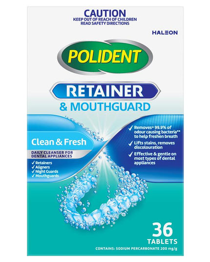 Polident Retainer and Mouthguard Cleanser 36 Tablets