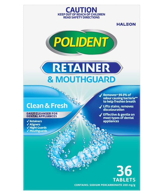 Polident Retainer and Mouthguard Cleanser 36 Tablets