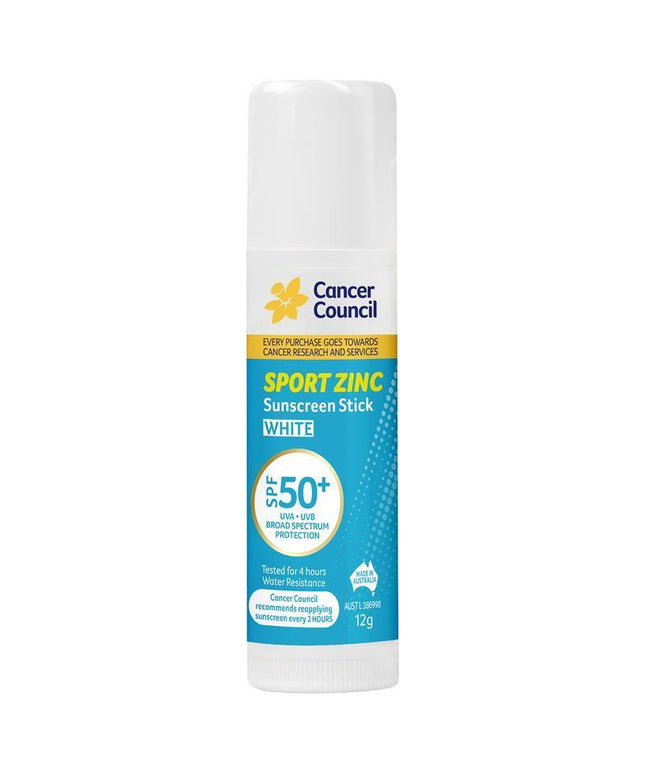 Cancer Council SPF 50+ Sport Zinc Stick White 12g