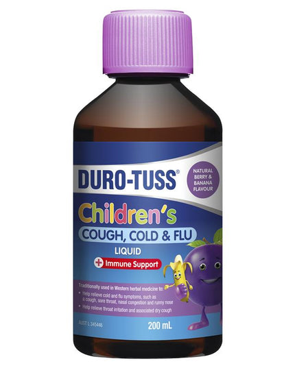 DURO-TUSS Childrens Cough Cold and Flu Liquid 200ml
