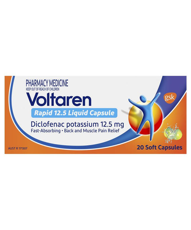Voltaren Rapid 12.5mg Pain Relief Liquid Capsules 20