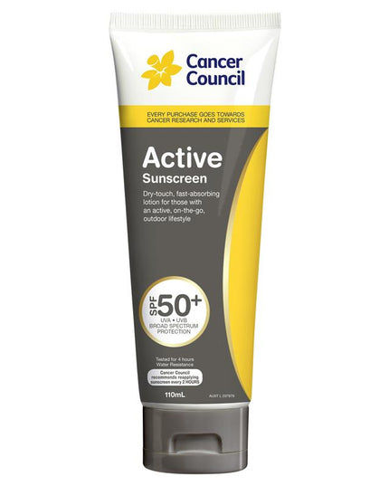 Cancer Council SPF 50+ Active 110ml Tube