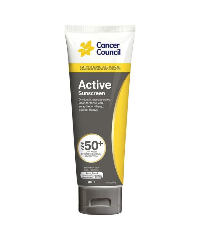 Cancer Council SPF 50+ Active 110ml Tube