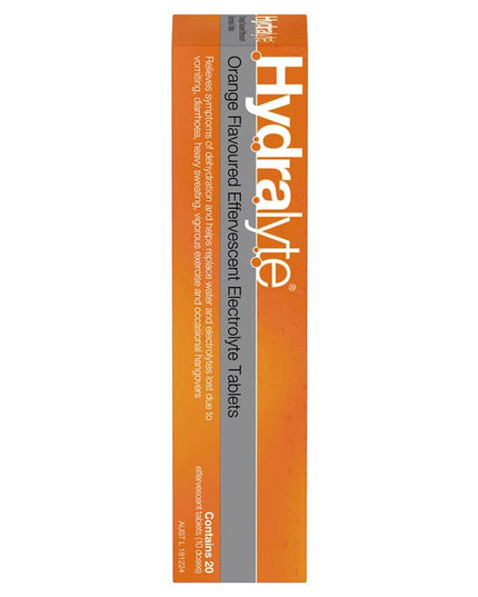 Hydralyte Electrolyte Effervescent Orange 20 Tablets