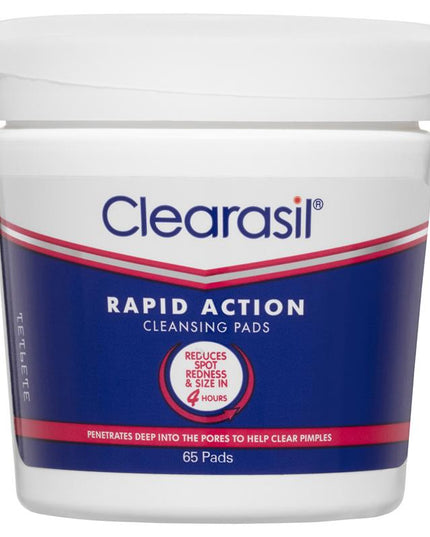 Clearasil Ultra Rapid Action Pimple Face Cleansing Pads 65 Pack