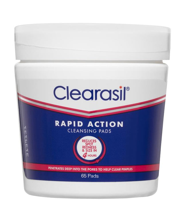 Clearasil Ultra Rapid Action Pimple Face Cleansing Pads 65 Pack