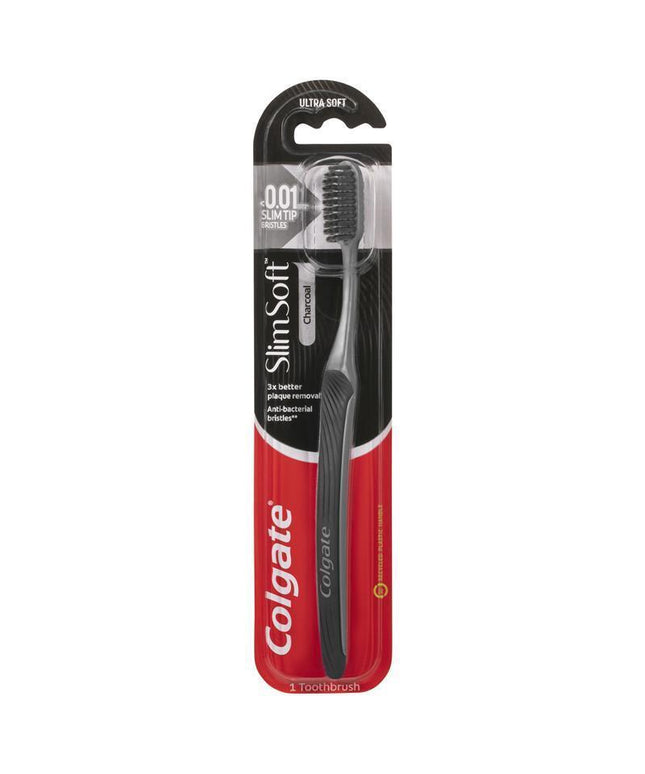 Colgate SlimSoft Charcoal Toothbrush Soft with charcoal infused bristles