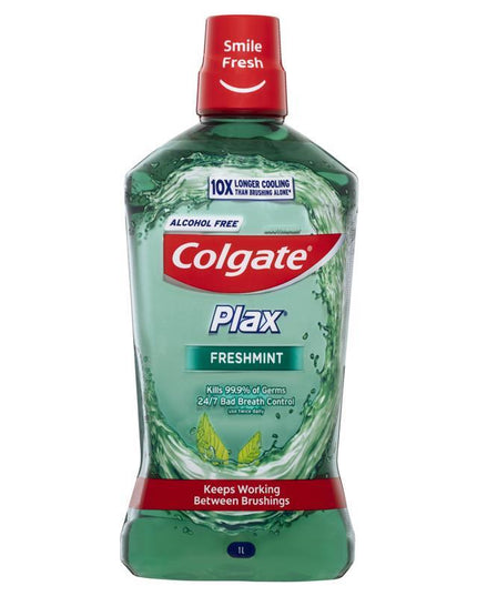 Colgate Plax Alcohol Free Antibacterial Mouthwash Freshmint 1L