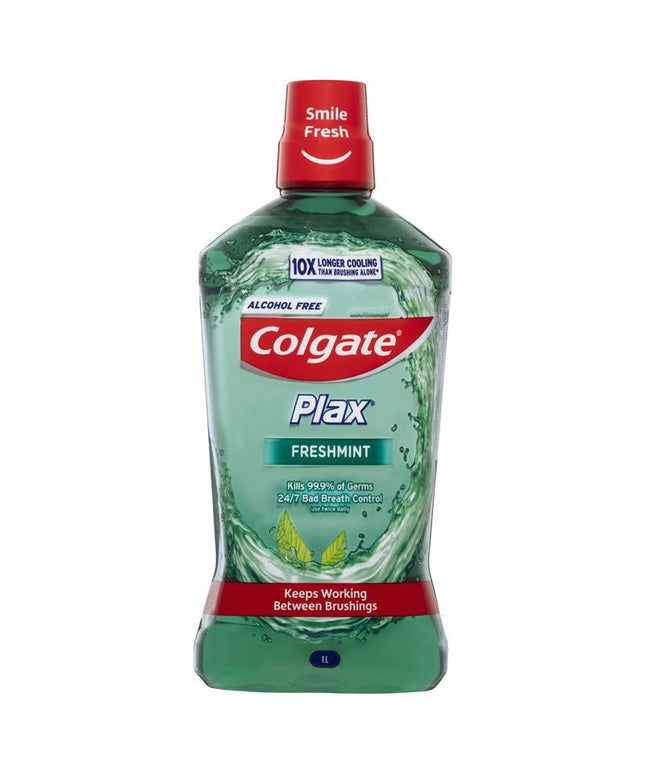 Colgate Plax Alcohol Free Antibacterial Mouthwash Freshmint 1L