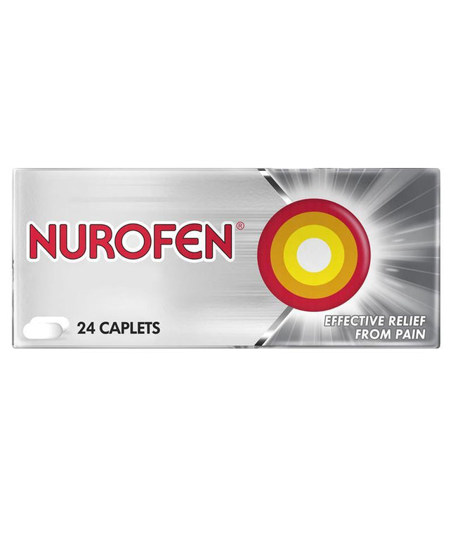 Nurofen Ibuprofen Caplets Pain Relief 200mg 24 Pack