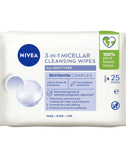 NIVEA Daily Essentials Biodegradable Micellar Cleansing Wipes 25pk